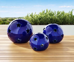 Ceramic Globe LED Lighting, Set of 3 - Purple