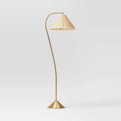 Gooseneck Floor Lamp with Natural Shade