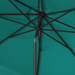 Venice Single Scallop 9Ft Crank Outdoor Push Button Tilt Umbrella - Green