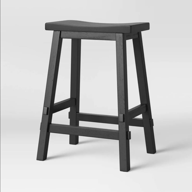 24" Halifax Farmhouse Wood Counter Height Barstool