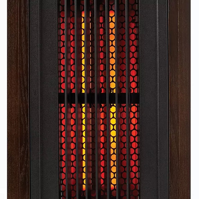 23" 3-Element Infrared Wood Tower Heater with UV LED Light