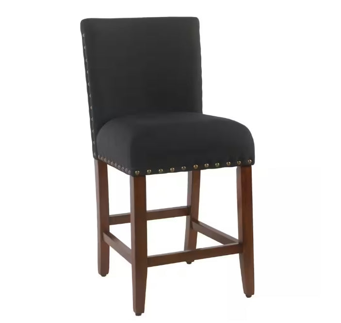 Homepop 24" Counter Stool with Nailheads - Deep Navy