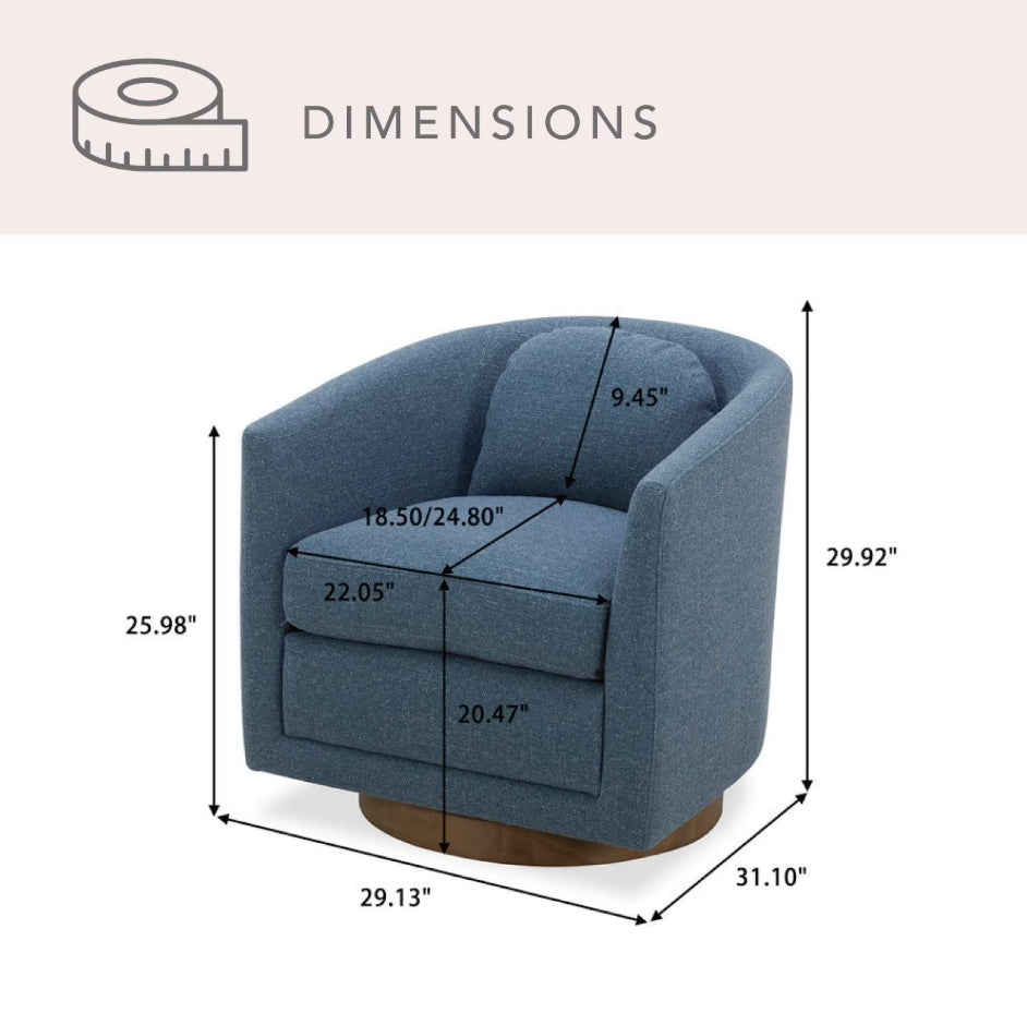 Isla Upholstered Swivel Chair - Capri Blue