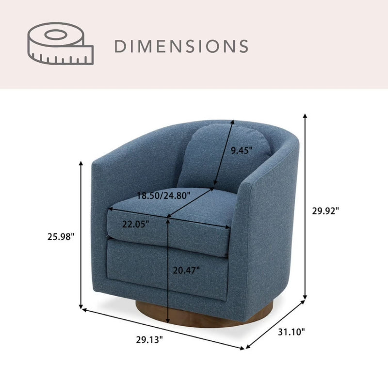 Isla Upholstered Swivel Chair - Capri Blue