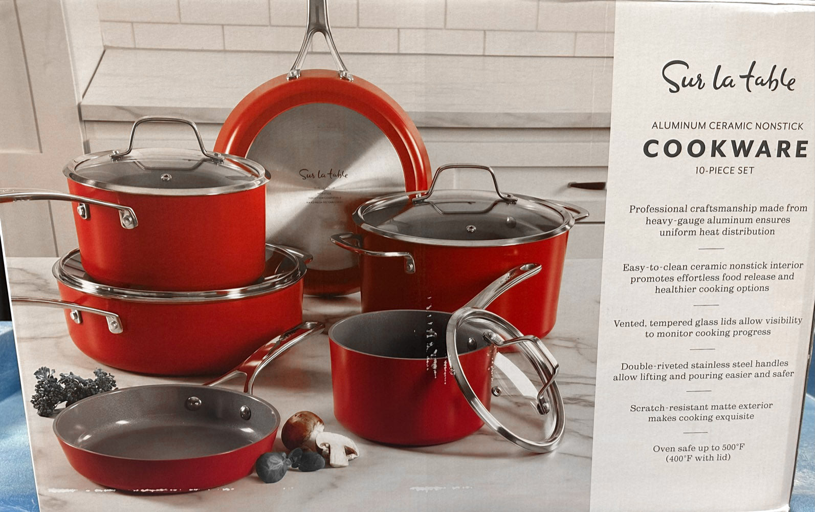 Healthy Ceramic Nonstick Cookware Set, Diamond Infused Scratch