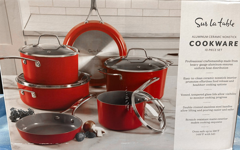 Sur La Table 10 Piece Hard Anodized NonStick Cookware Set w