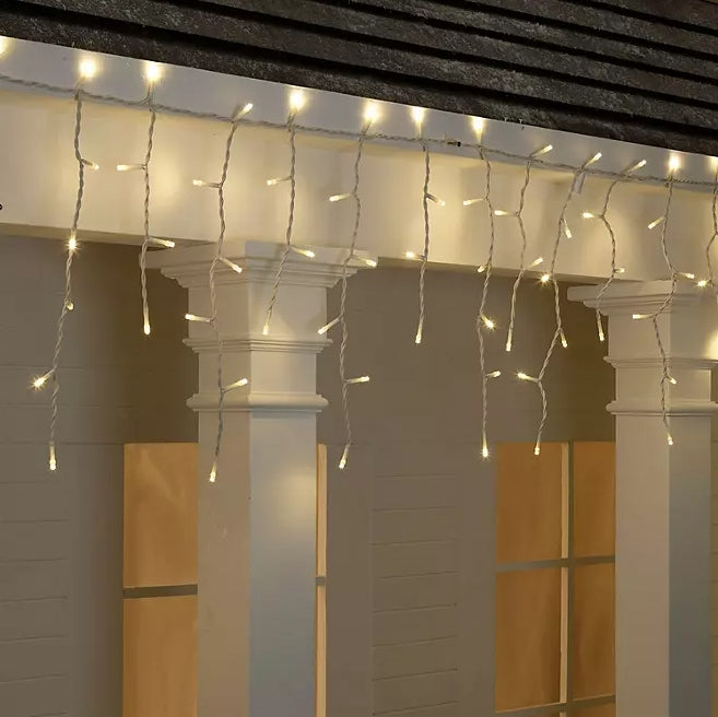 300 Micro LED Icicle Lights - Warm White