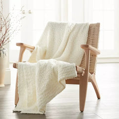Luxury Premier Collection Soft Textured Throw (Ivory)