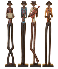 Long Legged Jazz Band Sculptures - Set of 4