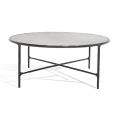 Jessa Round Metal Coffee Table - Black/White