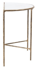Jessa Forged Metal Console Table - Gold/White
