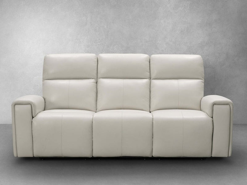 Keegan Power Reclining Leather Sofa, Ivory