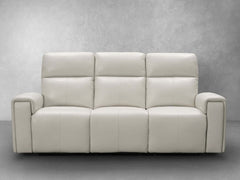 Keegan Power Reclining Leather Sofa, Ivory