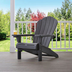 Keter Everest Adirondack Chair with Integrated Cupholder - Graphite Gray
