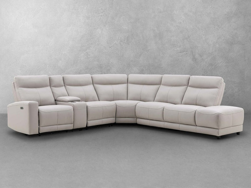 Kimmel Power Reclining Leather Sectional with Power Headrests