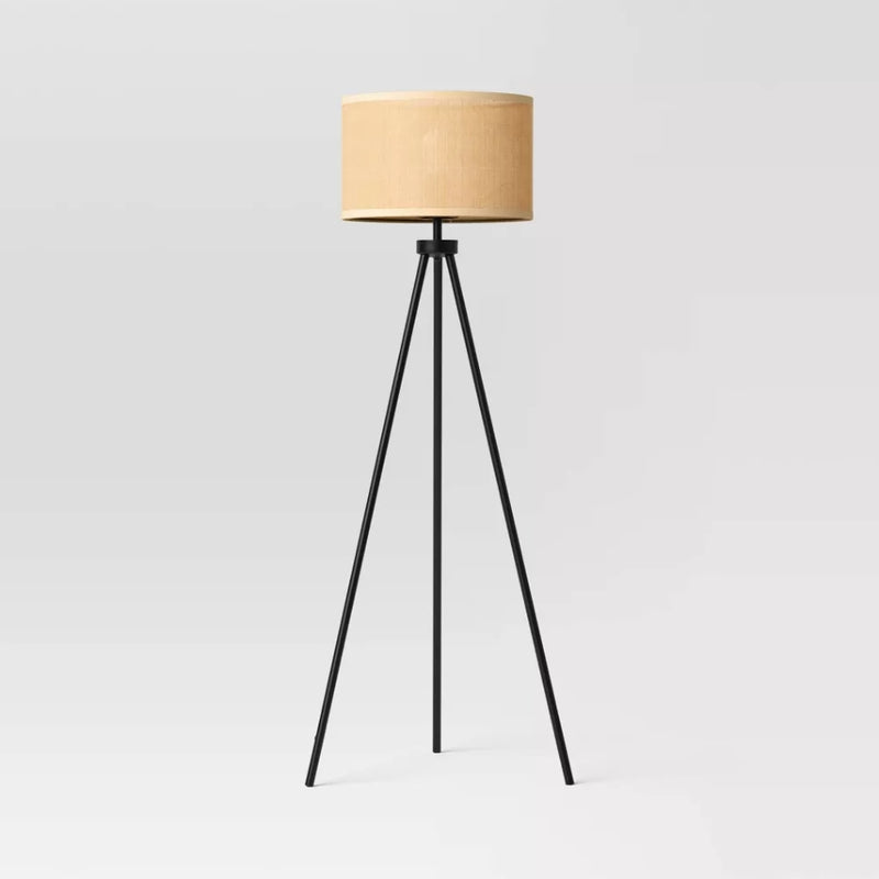 Tripod Floor Lamp with Shade - Black