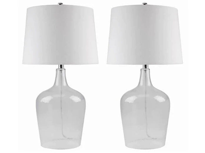 Azure Glass Table Lamp - Clear (Set of 2)