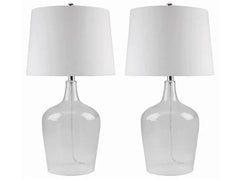 Azure Glass Table Lamp - Clear (Set of 2)