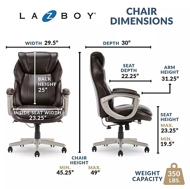 La-Z-Boy Westley Big & Tall Executive Office Chair With Active Lumbar Support