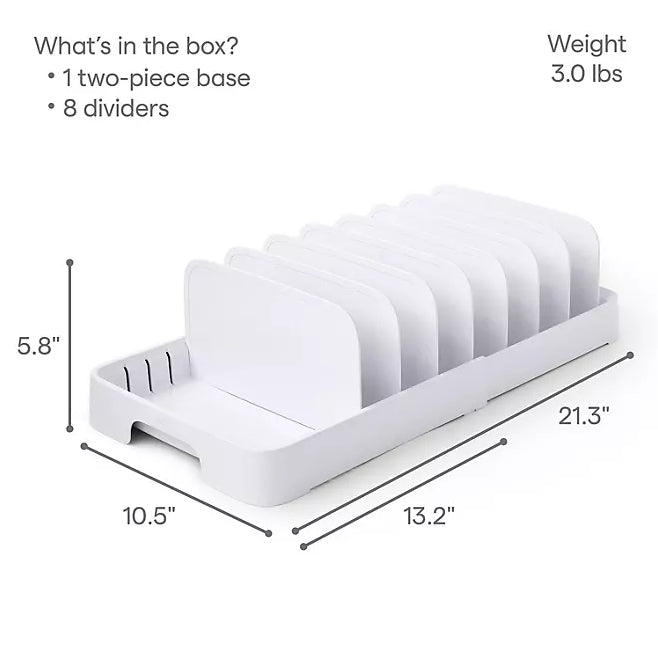 StoraLid Food Container Lid Organizer, 40-Lid Capacity