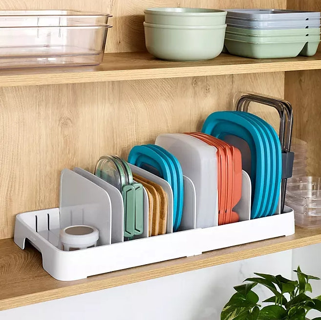 StoraLid Food Container Lid Organizer, 40-Lid Capacity