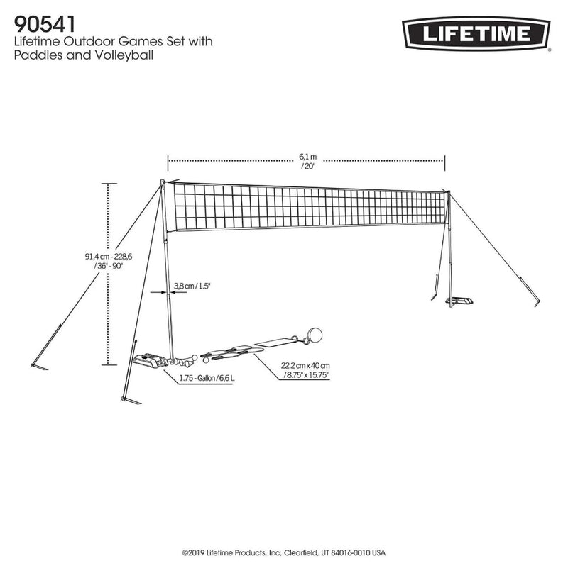 Lifetime Outdoor Games Set with Paddles and Volleyball