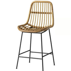 Linnet Rattan Counter Stool with Metal Legs - Light Brown