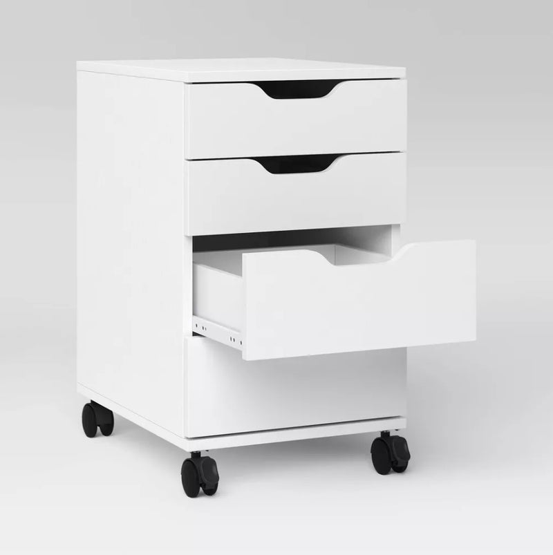 Loring Rolling Cabinet - White