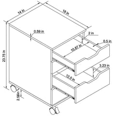 Loring Rolling Cabinet - White