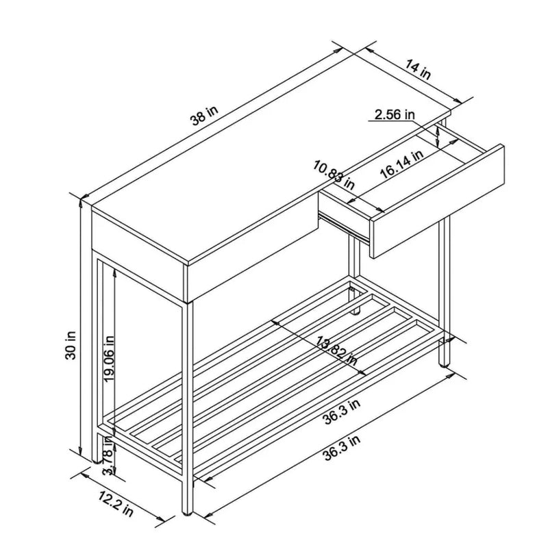 Loring Console Table - White