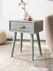 Mary Pedestal Side Table - Gray