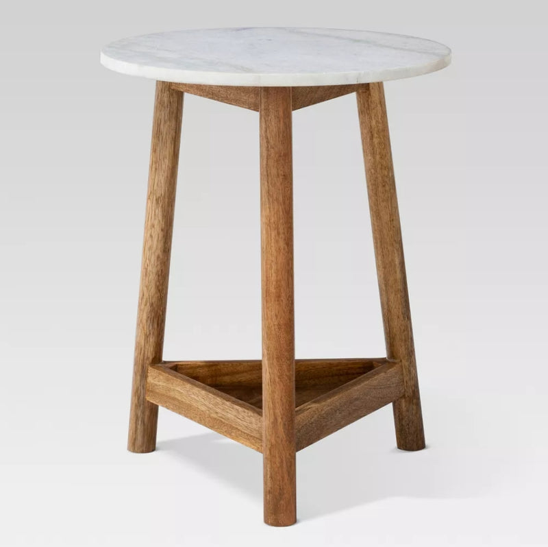 Round Natural Woven Accent Table