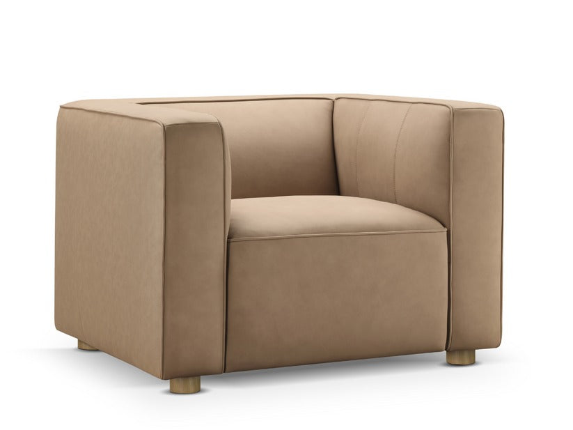 Matteo Nubuck Leather Chair - Saddle