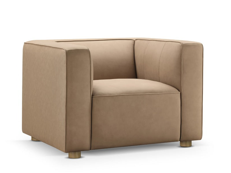 Matteo Nubuck Leather Chair - Saddle