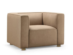 Matteo Nubuck Leather Chair - Saddle