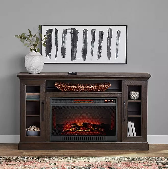Ridley Media Fireplace Console - Brown
