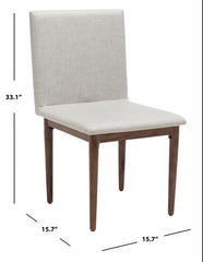 Milana Dining Chair - Light Gray/Walnut