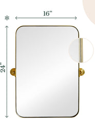 Hamilton Hills 16 x 24 inch Brushed Gold Metal Framed Mirror