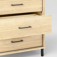 Mixed Material 3 Drawer Dresser - Natural Wood