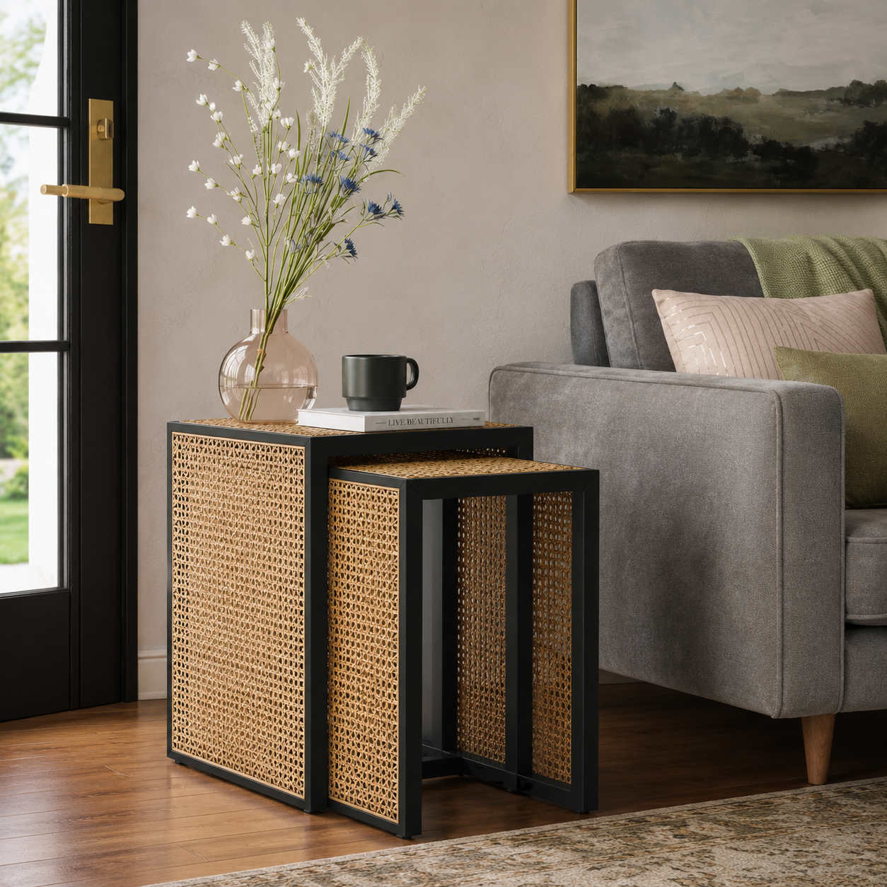 Nesting Accent Table - Black/Natural