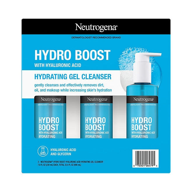 Neutrogena Hydro Boost Hydrating Gel Cleanser, 7.8 fl. oz., 3 pk.