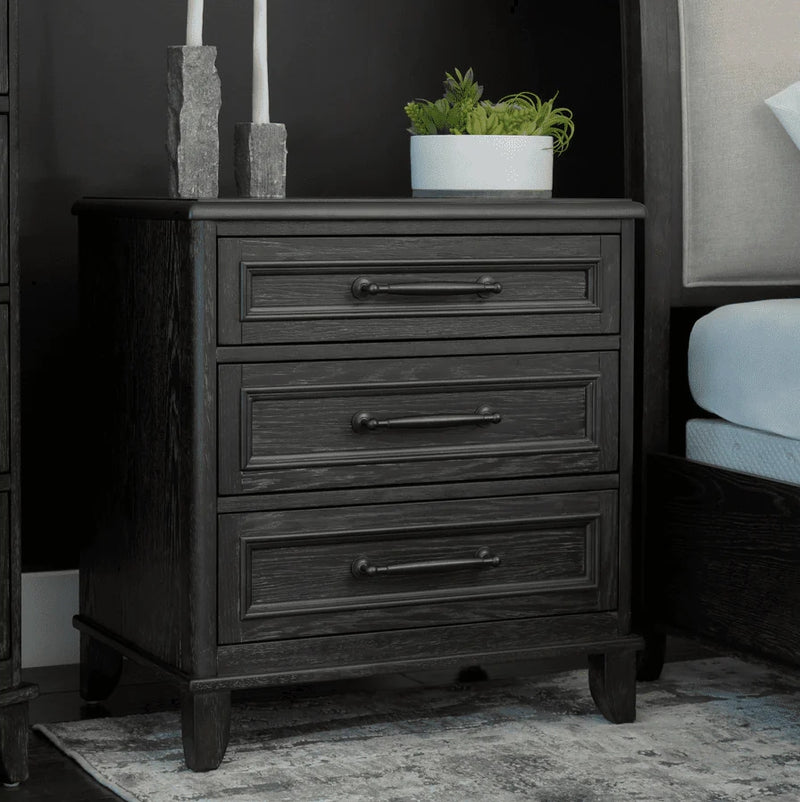 Kingsley Vintage Oak Wood Bed - Queen