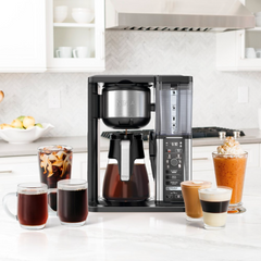 Ninja - 10-Cup Specialty Coffee Maker with Fold-Away Frother and Glass Carafe CM401 - Black/Stainless Steel