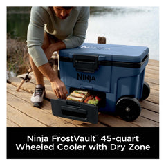 Ninja FrostVault 45qt Wheeled Cooler with Cold Dry Zone - Blue