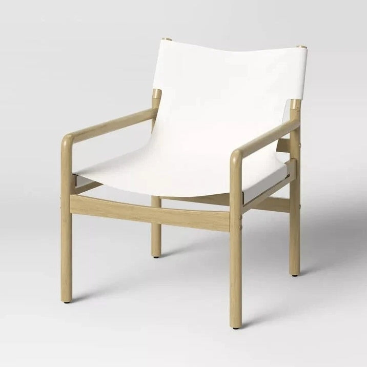Northlake Dowel Frame Sling Accent Chair Canvas - Cream