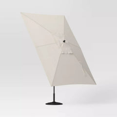 6'x10' Rectangular Outdoor Patio Market Umbrella with Black Pole - Off White