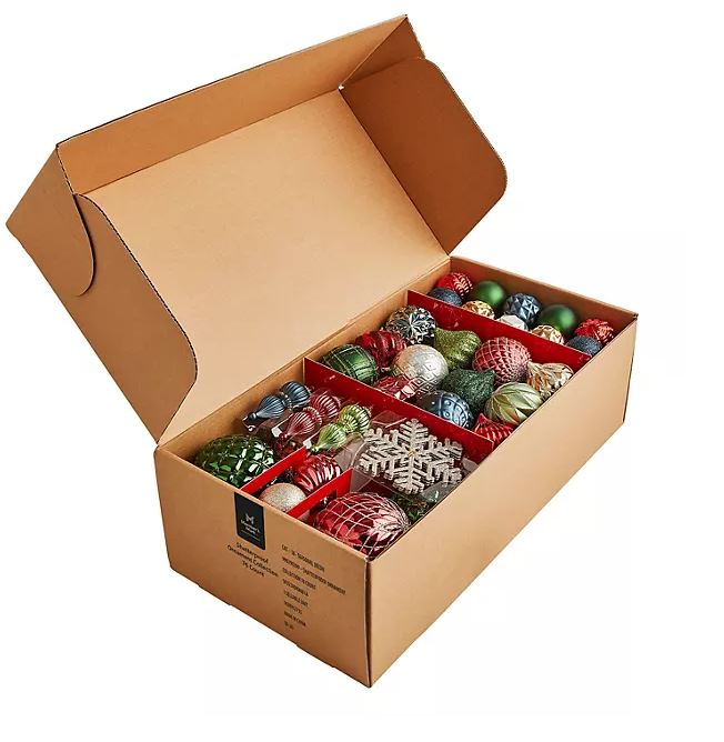 Shatterproof Ornament Collection, 76 Count - Reds & Greens