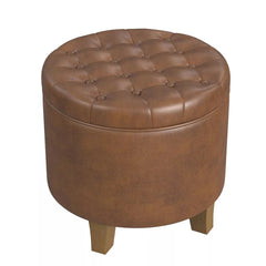 Galena Channel Tufted Shearling Brass Ottoman