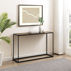 Industrial 47 in. Parquet Veneer Rectangle Console Table