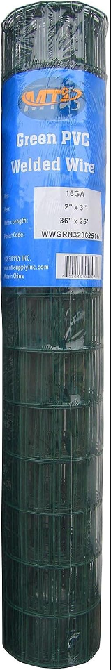 MTB Green PVC Welded Wire Mesh Garden Economy Fence 36" x 25'